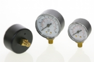 Click to enlarge - These high quality pressure gauges are made from stainless and brass materials. A very wide choice is available with many variations possible. All can be supplied with test certificates.