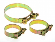 Click to enlarge - ‘Mikalor’ clamps are well known throughout the world for their efficiency and ease of use. Mikalor clamps come in a variety of sizes and materials that cover most applications.

The standard series calls for plated band and bolts. However, these clamps can be supplied with a stainless band and mild steel bolt or can be made entirely from stainless steel.