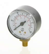 Click to enlarge - These high quality pressure gauges are made from stainless and brass materials. A very wide choice is available with many variations possible. All can be supplied with test certificates.