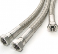 Click to enlarge - Convoluted PTFE overbraided hose offering superb flexibility and a very wide resistance to many chemicals, gases, fluids, etc. This new design offers all the advantages of a smooth bore with the flexibility of a convoluted hose.