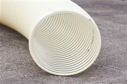 Click to enlarge - Tough yet lightweight PU ducting hose with a very smooth bore and good flexibility. This hose offers good crush resistance and is ideal for the conveyance of abrasive materials.